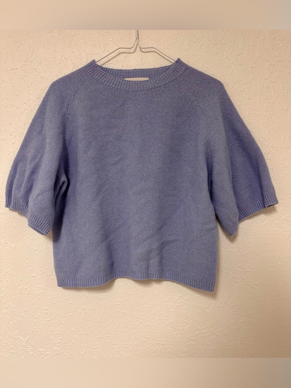 Bianco & Blu Italy Light Blue Short Sleeve Knit Sweater - Women’s Size Large